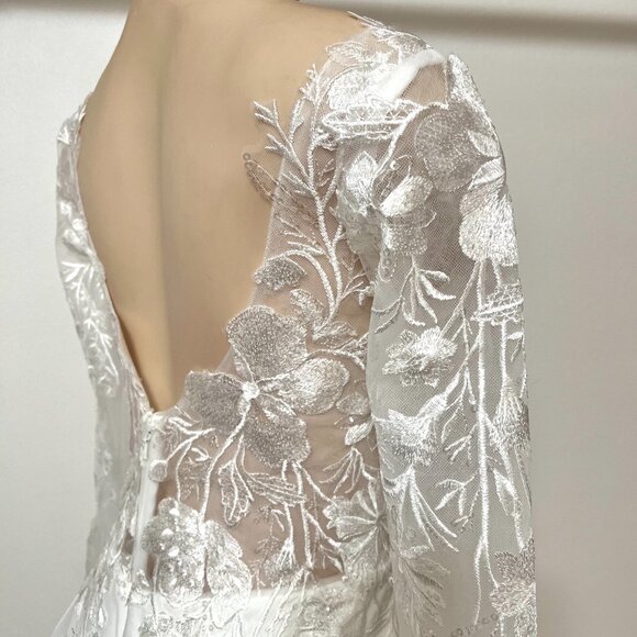Lulus Wedding Eternity With You White Lace Long Sleeve Dress Size 2 - Picture 11 of 15